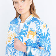 Yumi Blue Jungle Reversible Cotton Quilted Jacket
