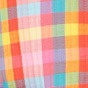 Yumi Multicolour Checked Reversible Cotton Quilted Jacket