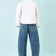 Yumi White Gingham Reversible Cotton Quilted Cropped Jacket