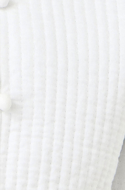 Yumi White Gingham Reversible Cotton Quilted Cropped Jacket