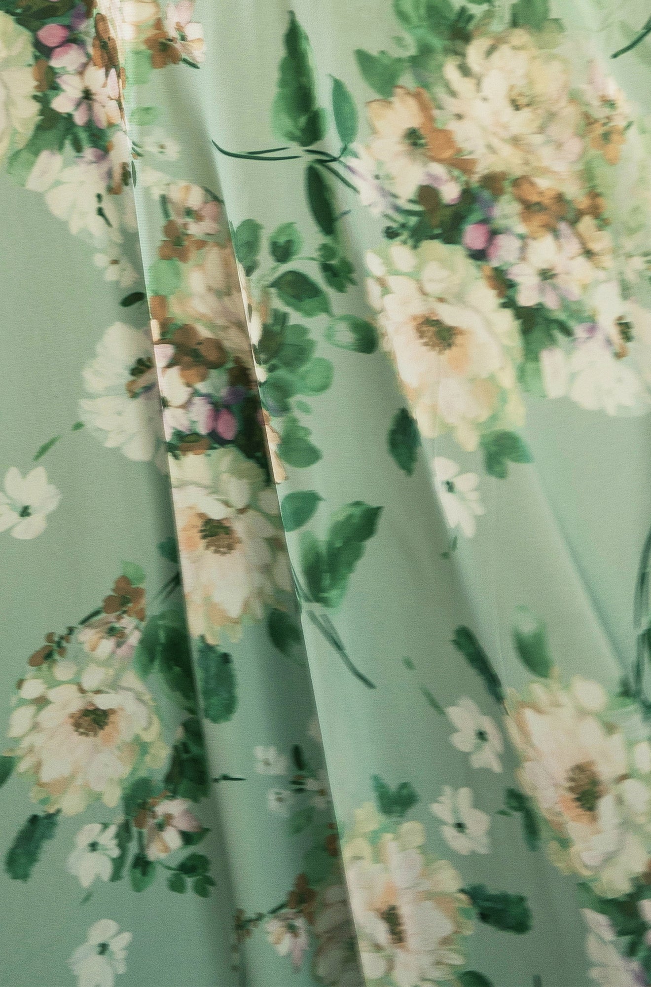 Yumi Mint Floral Tea Dress with Front Ties