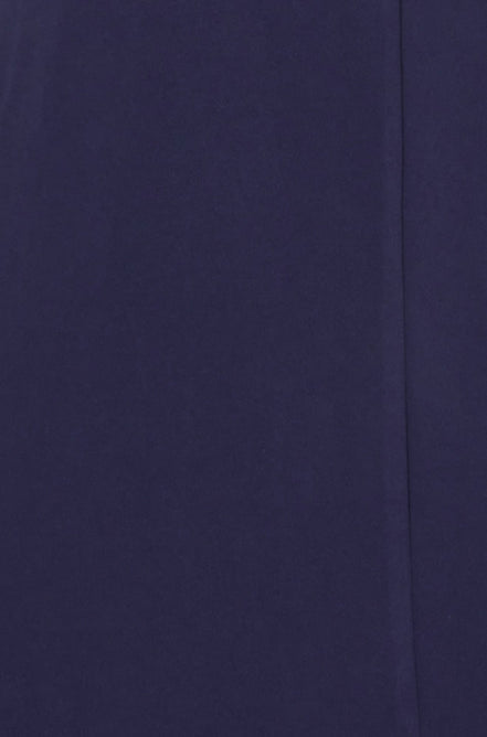 Yumi Navy Fitted Midi Dress with Flute Sleeves