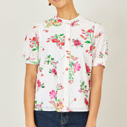Yumi White Cotton Broderie Anglaise Floral Shirt