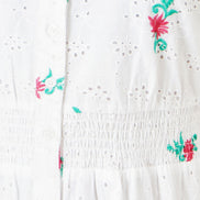 Yumi White Cotton Broderie Anglaise Embroidered Midi Dress