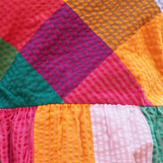 Yumi Multicolour Seersucker Cotton Midi Sun Dress