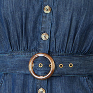Yumi Blue Chambray Cotton Playsuit