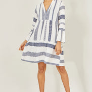 Yumi White Cotton Stripe Tunic