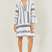 Yumi White Cotton Stripe Tunic