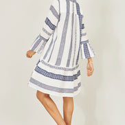 Yumi White Cotton Stripe Tunic