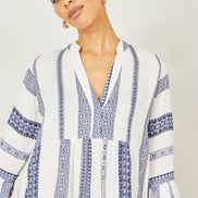 Yumi White Cotton Stripe Tunic