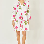Yumi White Cotton Floral Tunic