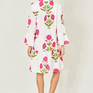 Yumi White Cotton Floral Tunic