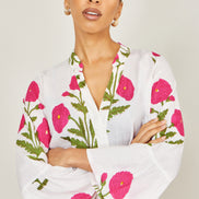 Yumi White Cotton Floral Tunic