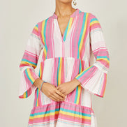 Yumi Multicolour Cotton Stripe Tunic