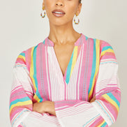 Yumi Multicolour Cotton Stripe Tunic