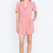 Yumi Red Stripe Retro Playsuit