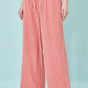Yumi Red Stripe Relaxed Trousers