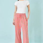 Yumi Red Stripe Relaxed Trousers