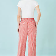 Yumi Red Stripe Relaxed Trousers