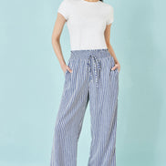 Yumi Blue Stripe Relaxed Trousers