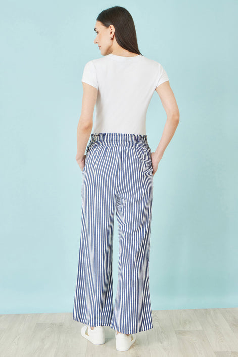 Yumi Blue Stripe Relaxed Trousers