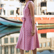 Yumi Red Broderie Anglaise Embroidered Sleeveless Shirt Dress