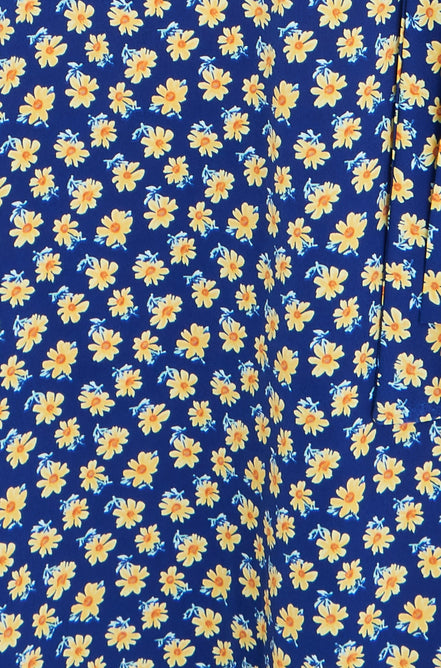 Yumi Navy Floral Midi Shirt Dress