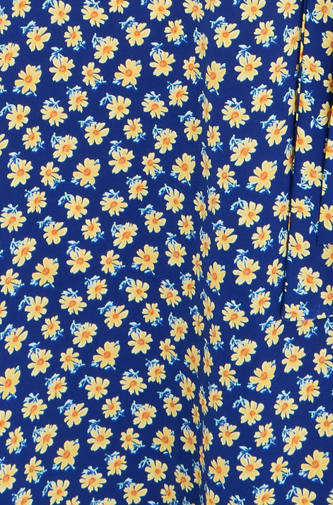 Yumi Navy Floral Midi Shirt Dress