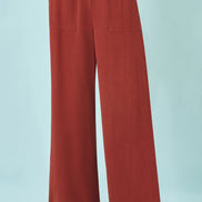 Yumi Brown Linen Mix Trousers