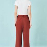 Yumi Brown Linen Mix Trousers