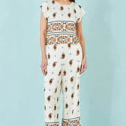 Yumi Ivory Viscose Paisley Top