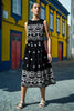 Yumi Black Embroidered Midi Skirt