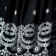 Yumi Black Embroidered Midi Skirt