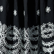 Yumi Black Embroidered Midi Skirt