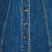 Yumi Blue Stretch Denim Panel Fitted Dress