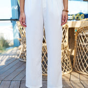 Yumi White Wide Leg Trousers