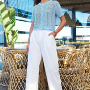 Yumi White Wide Leg Trousers