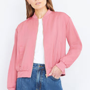 Yumi Pink Relaxed Lightweight Bomber Jacket