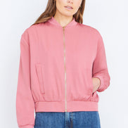 Yumi Pink Relaxed Lightweight Bomber Jacket