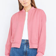 Yumi Pink Relaxed Lightweight Bomber Jacket