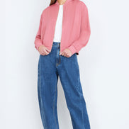 Yumi Pink Relaxed Lightweight Bomber Jacket