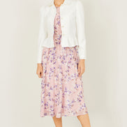 Yumi White Peplum Fitted Jacket