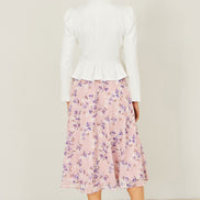 Yumi White Peplum Fitted Jacket