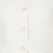 Yumi White Peplum Fitted Jacket