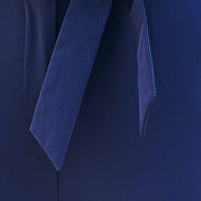 Yumi Navy Stretch Capri Pants with Tie Belt