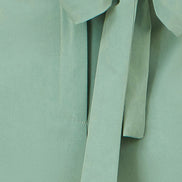 Yumi Green Stretch Capri Pants with Tie Belt
