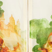Yumi Beige Printed Lightweight Modal Bomber Jacket