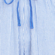 Yumi Blue Cotton Stripe Cropped Trousers