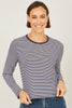 Yumi Navy Striped Jersey Long Sleeve T-Shirt
