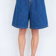 Yumi Blue Denim Wide Leg Shorts